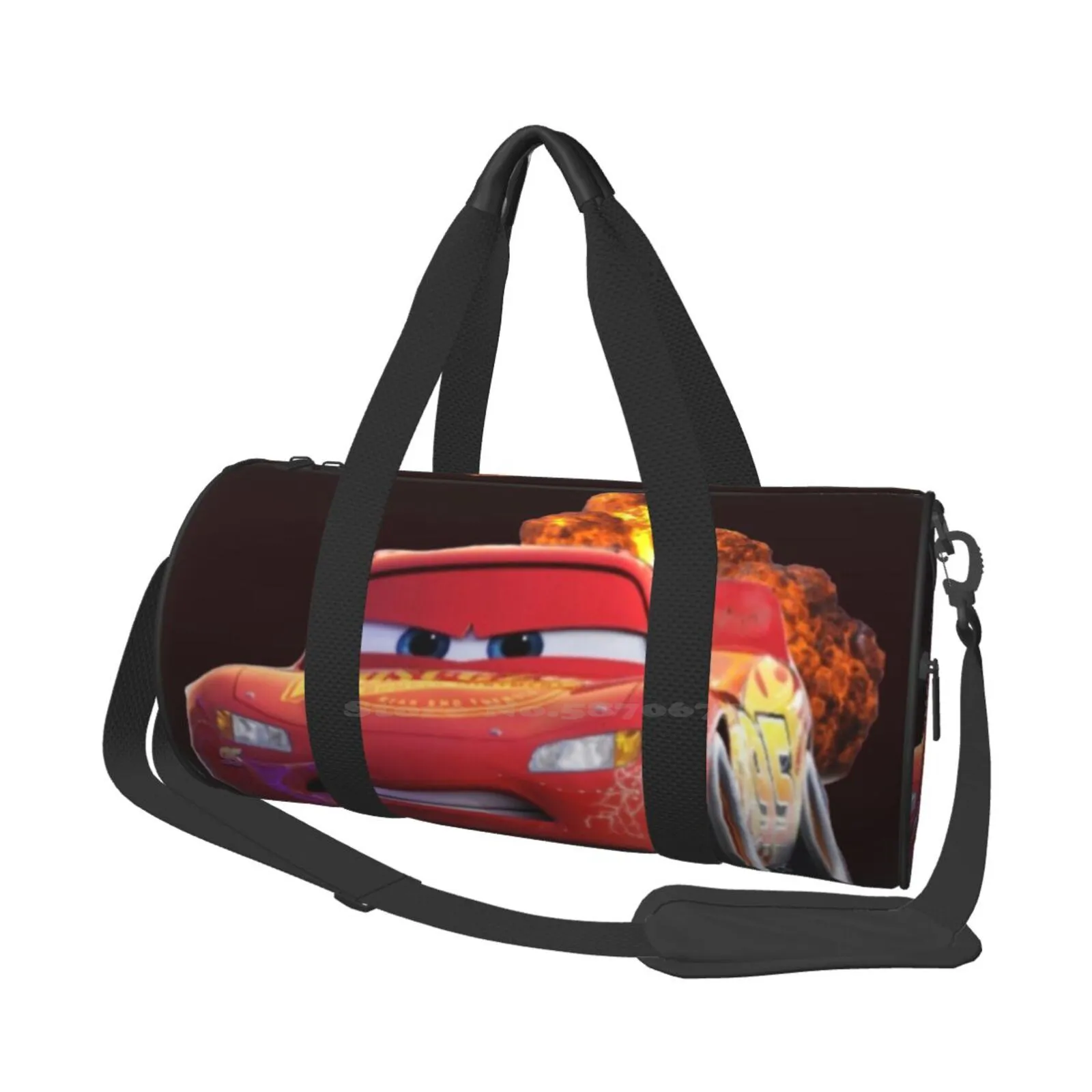 

Сумка на плечо Lightning Mcqueen для мужчин и женщин, взрывобезопасная сумка для покупок, ранец с машинками, 95 красных гоночных машинок
