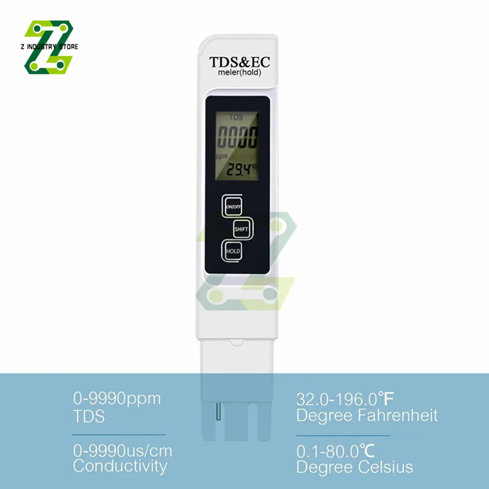 Цифровой измеритель качества воды TDS/EC/TEMP тестер в виде ручки цифровой ЖК-тестер