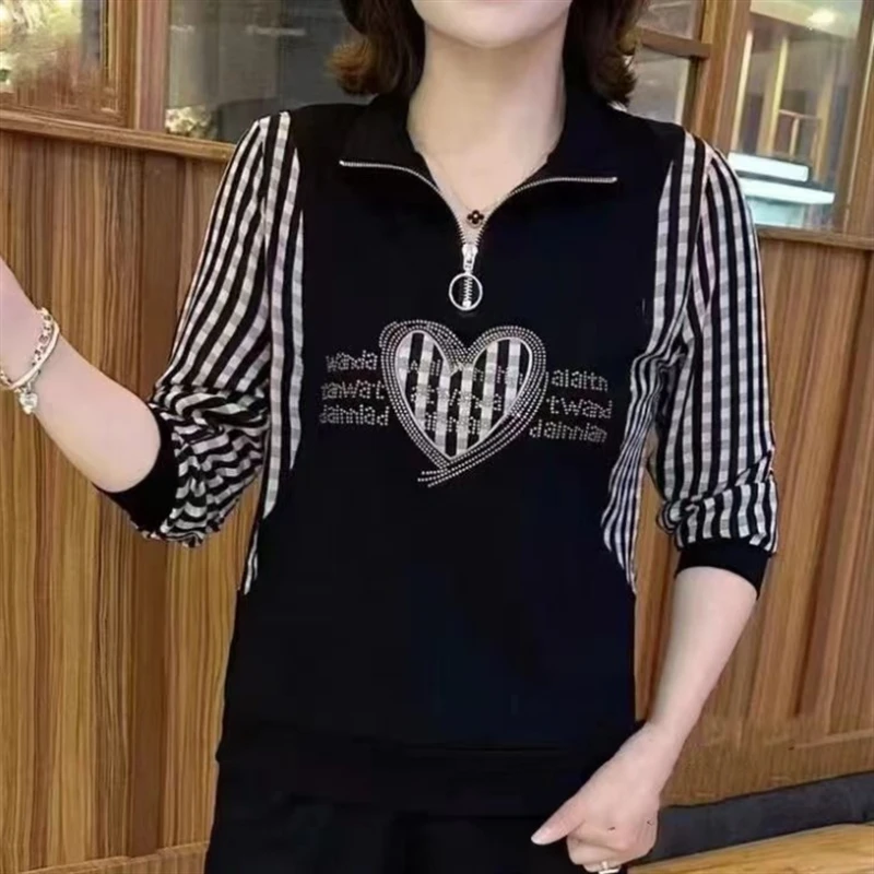 Женские модные блестящие пуловеры с бриллиантами длинными рукавами и облегающим