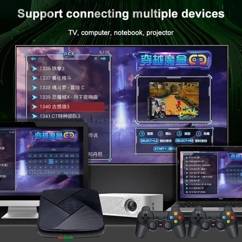 Классические игровые консоли с беспроводными геймпадами 10000 ретро-игр семейная