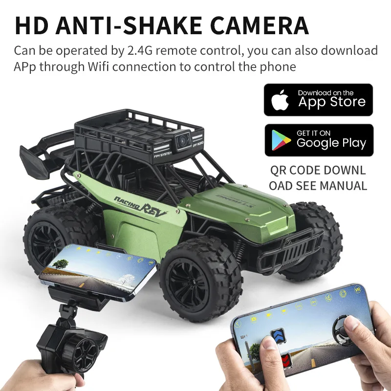 

2.4G Controller APP Remote Control WiFi Camera High-speed Drift Off-road Car 4WD Double Steering Gravity Sensing High-speed Car