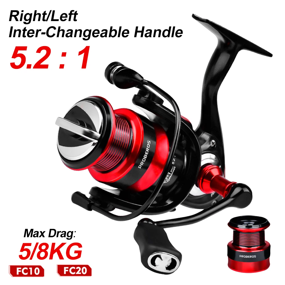 

Fishing Reel FC10 FC20 Series Spinning Reel 5KG Max.Drag 5.2:1 Ratio Left & Right Hand Lightweight for Carp Freshwater Saltwater