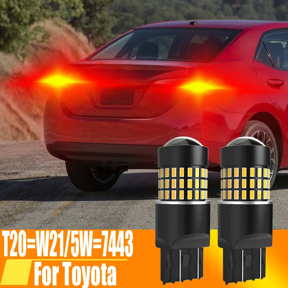 2pcs W21/5W T20 7443 Led Brake Lights Stop Bulb Diode Tail Lamp 12v For Toyota FJ Cruiser Corolla 150 Aygo Rav4 Chr Camry Prius