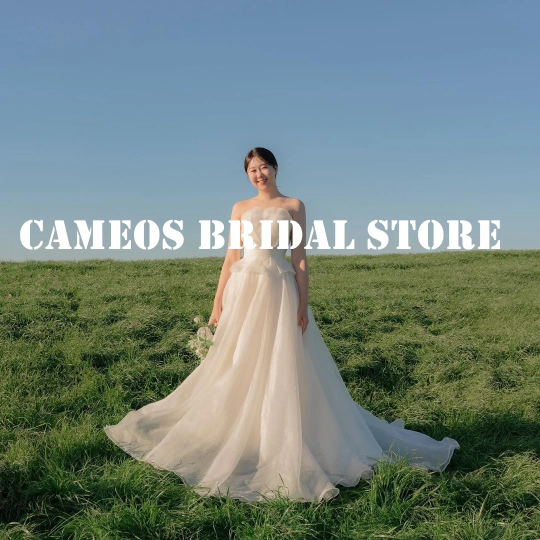 Женское свадебное платье-корсет без бретелек из органзы