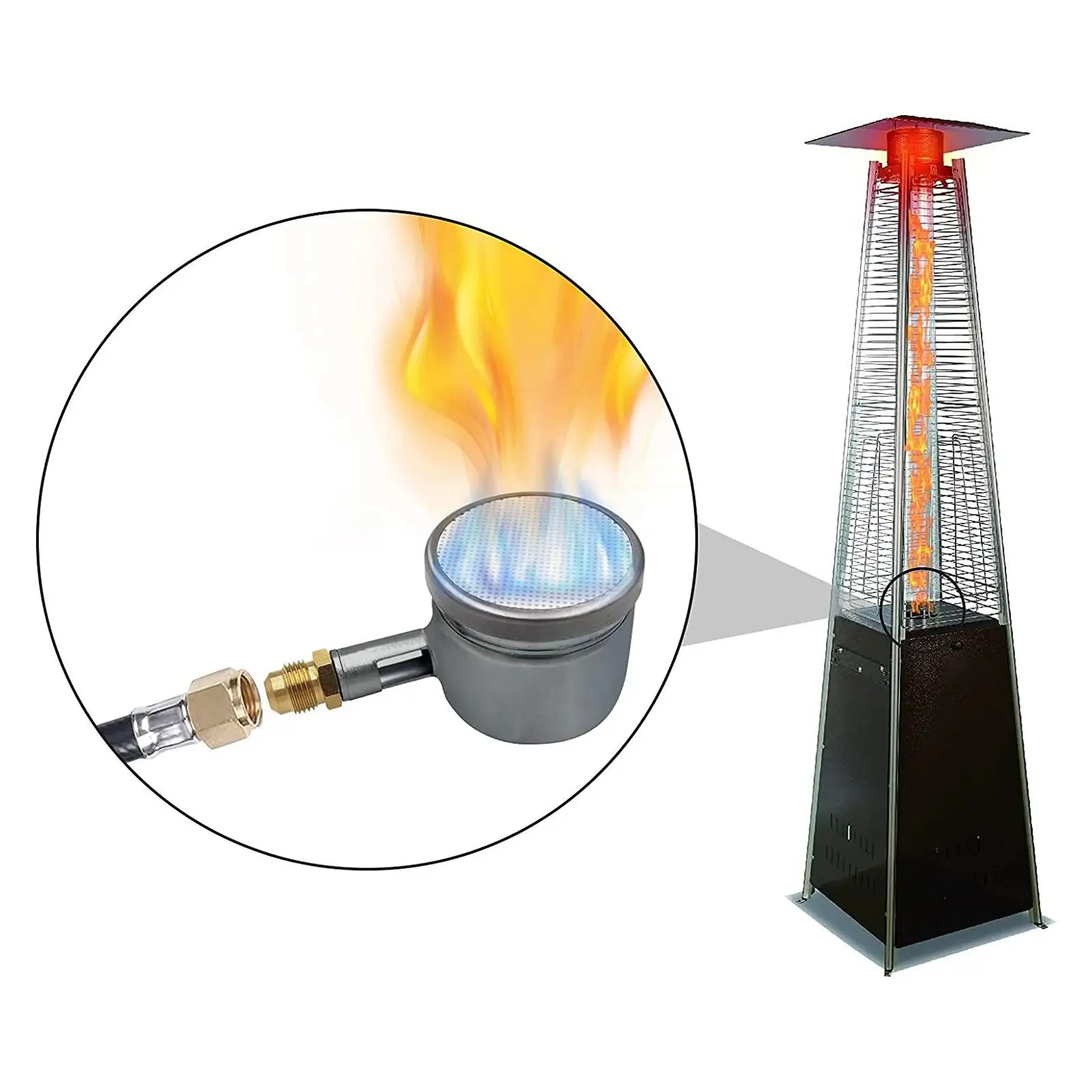 

Durable Burner Head Heater Repalcement Heating Lightweight Heater Parts Windproof Round Burner Head for Outdoor Trekking Picnic