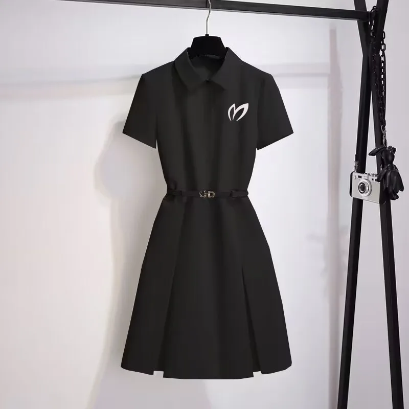 

Women's thin shirt dress with printed logo, golf dress, new, summer 2023