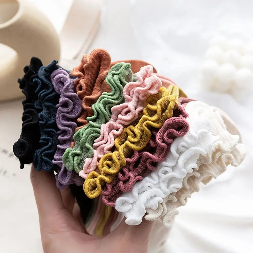 Носки Frilly белые кавайные носки с оборками для девочек фиолетовые милые короткие