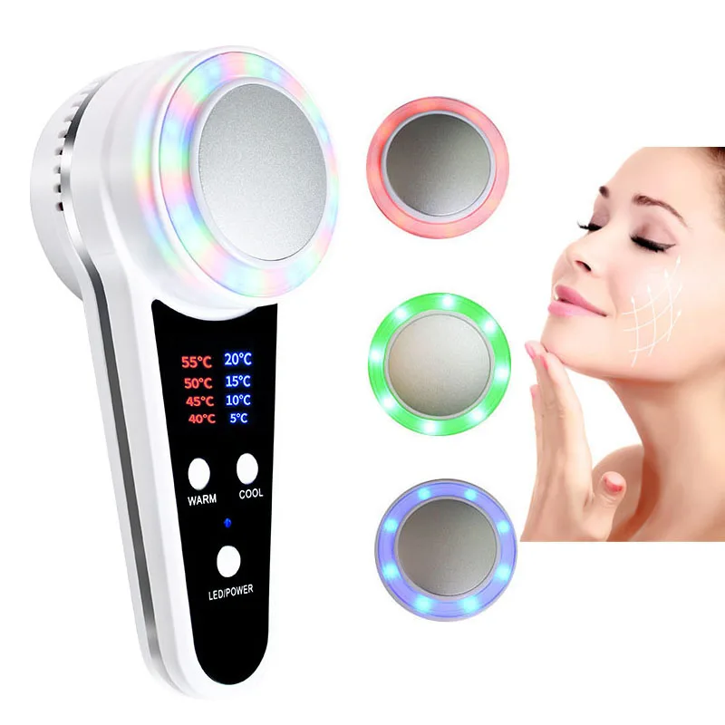 

Hot Cold Hammer Blue Photon Acne Treatment Skin Beauty Massager Lifting Rejuvenation Facial Machine Cryotherapy Face Care Tools