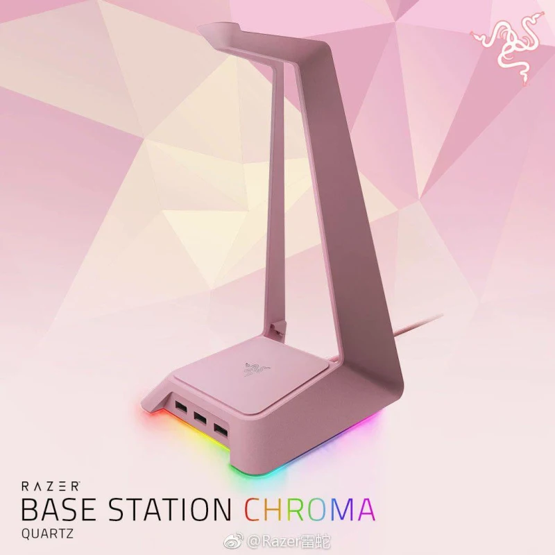 

Original Razer Quartz Pink Charging Headset Base Station Chroma RGB Blacklight USB HUB Multifunctional Headphone Bracket Holder