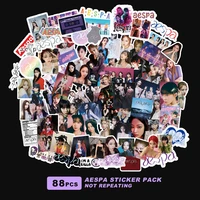 88pcsset wholesale kpop aespa stickers new team stickers for refrigerator car helmet diy gift box bicycle gifts fans collection