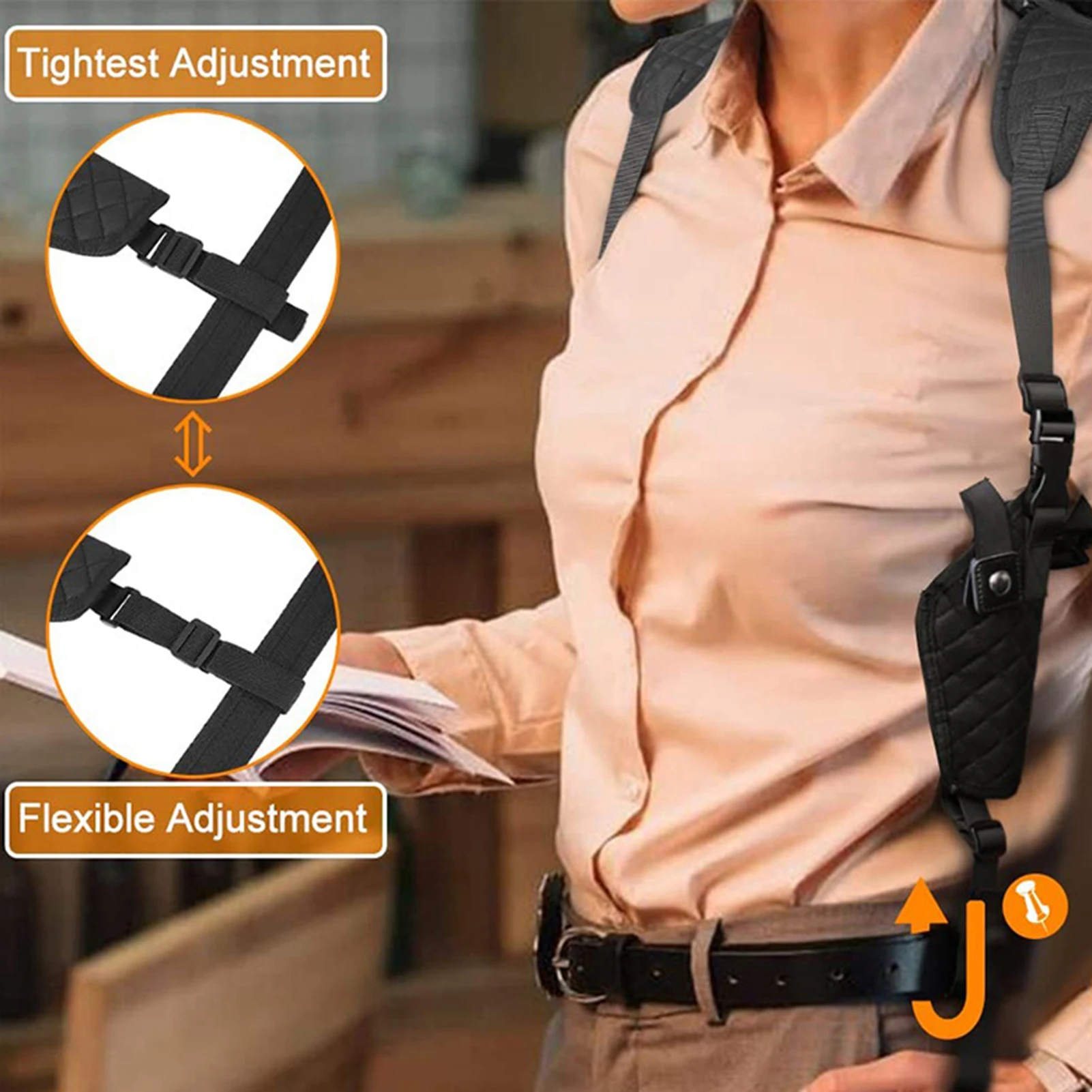 

Outdoor Double-shoulder Invisible Bag Double-shoulder Adjustable Shoulder Underarm Bag Tear-resistant Nylon Concealed
