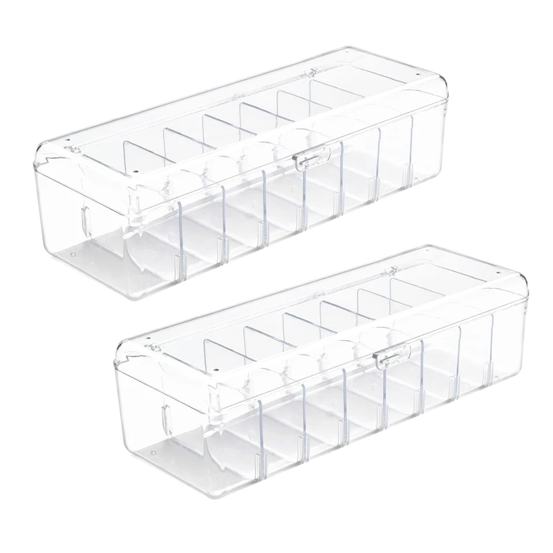 

2PCS Trading Card Storage Box Trading Card Case With Removable Dividers For Standard Card