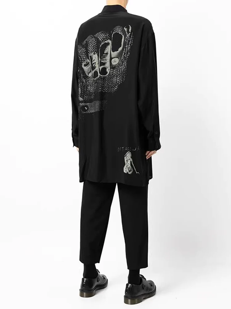 

Y3 Thinking Girl Asymmetric Design Shirt Shirts Dark Style Unisex Yohji Yamamotos Mens For Men'S Clothing Tops Black Shirts