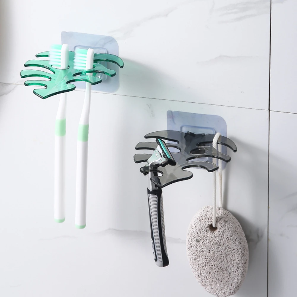 

New Leaf Hook Multi-purpose Wall Organizer Rack Bathroom Razor Toothbrush Holder Hair Rope Storage Hook Kitchen Gadget Tool Hook