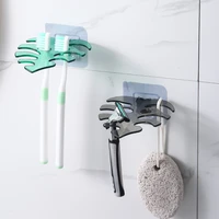 new leaf hook multi purpose wall organizer rack bathroom razor toothbrush holder hair rope storage hook kitchen gadget tool hook