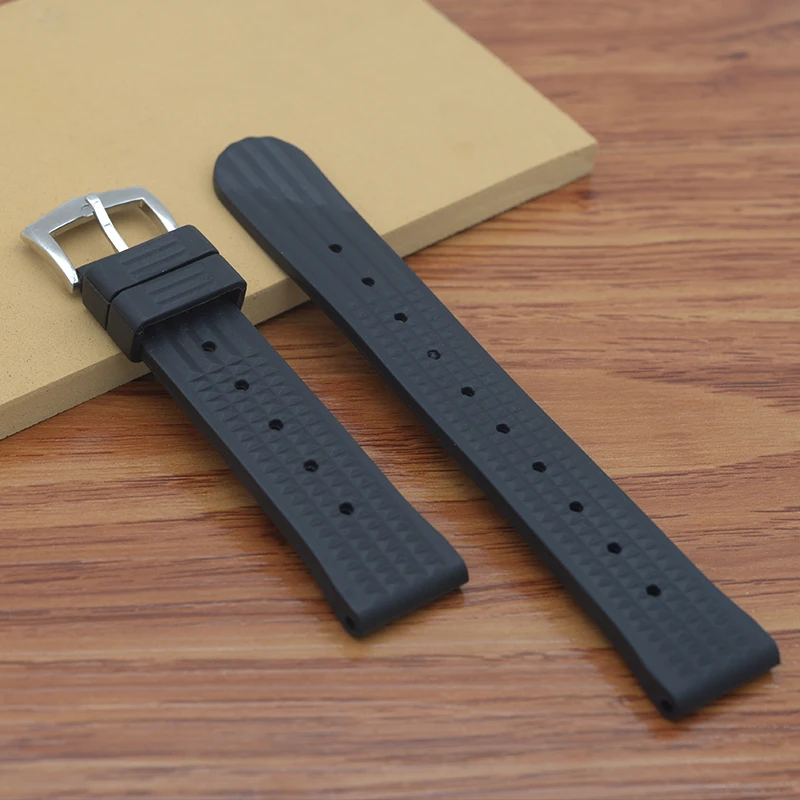 20mm 22mm Black Silicone Sport Strap Diving Waterproof Rubber for Seiko Tunas Canned Turtle 6105 6309 SRPE 007/Samsung Watch