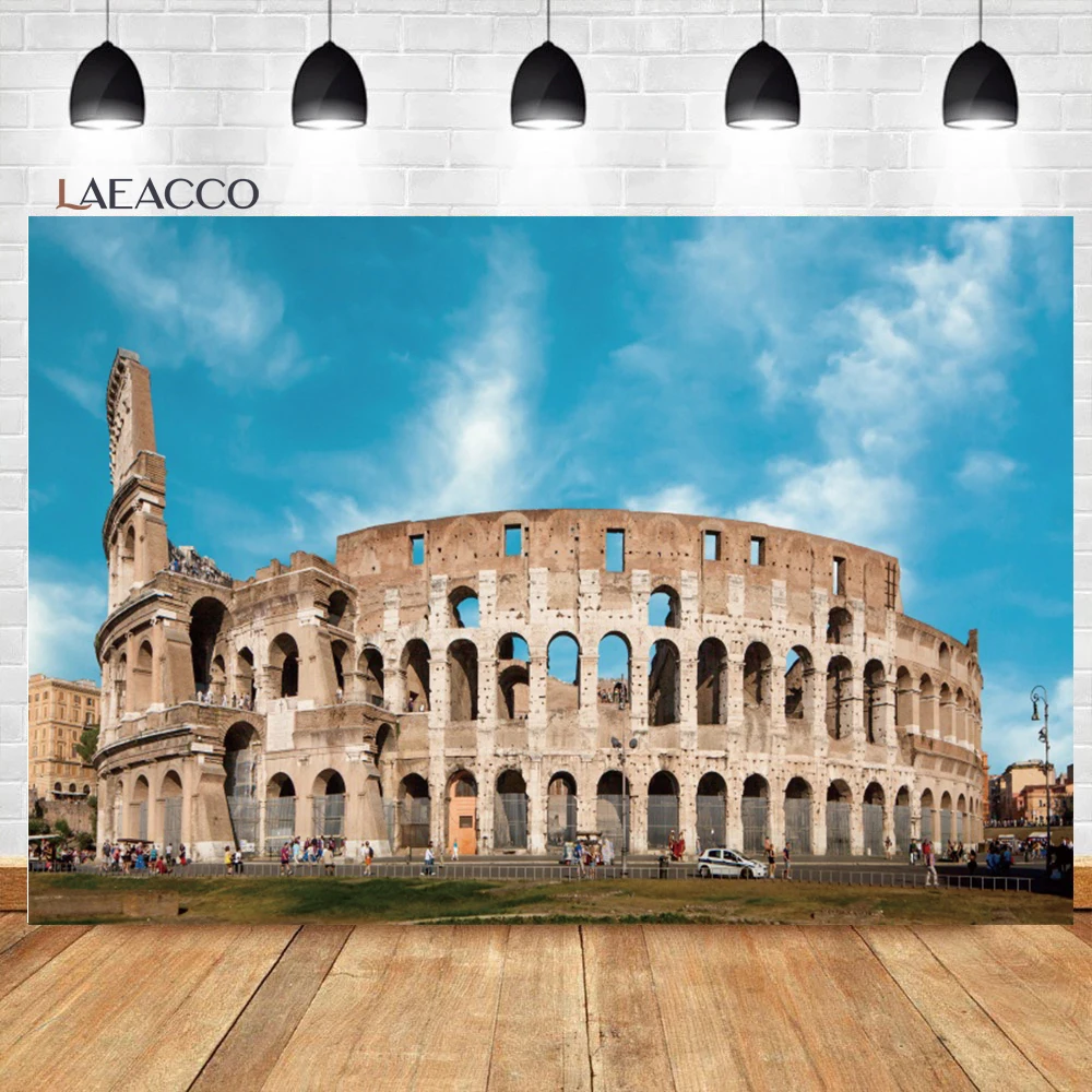 

Laeacco Римский колозеум фон Италия всемирно известный исторический сайт дети взрослые праздничный портрет индивидуальная фотография фон