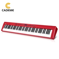 portable digital piano red 88 weighted key electronic keyboard for adult beginner with lcd screenusb connectbluetooth 23 lb