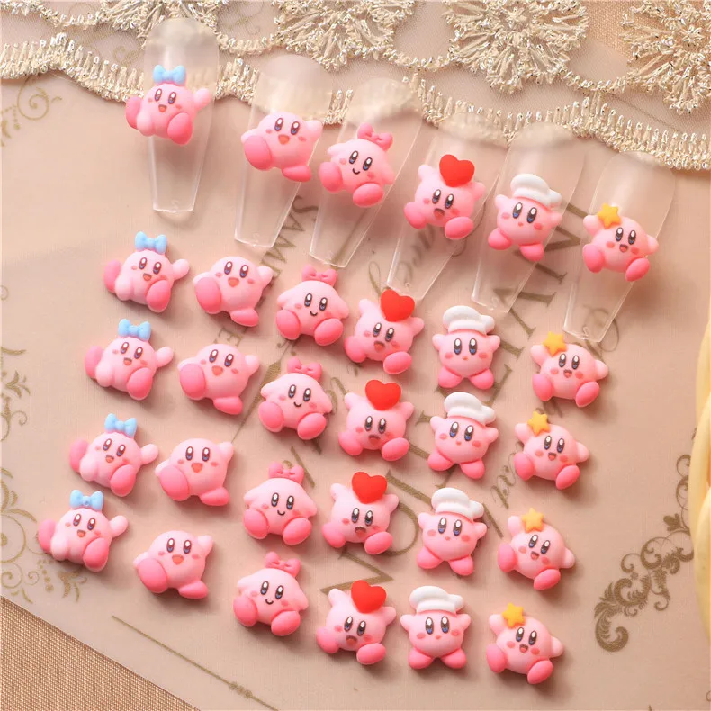 

50PCS/Lot Kawaii Trendy Anime Nail Charms Bulk Resin Nail Art Tips Decoration Kawaii Accessories 3D Nail Art Rhinestone Charms