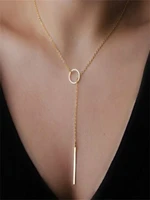 simple metal ring short necklace for woman