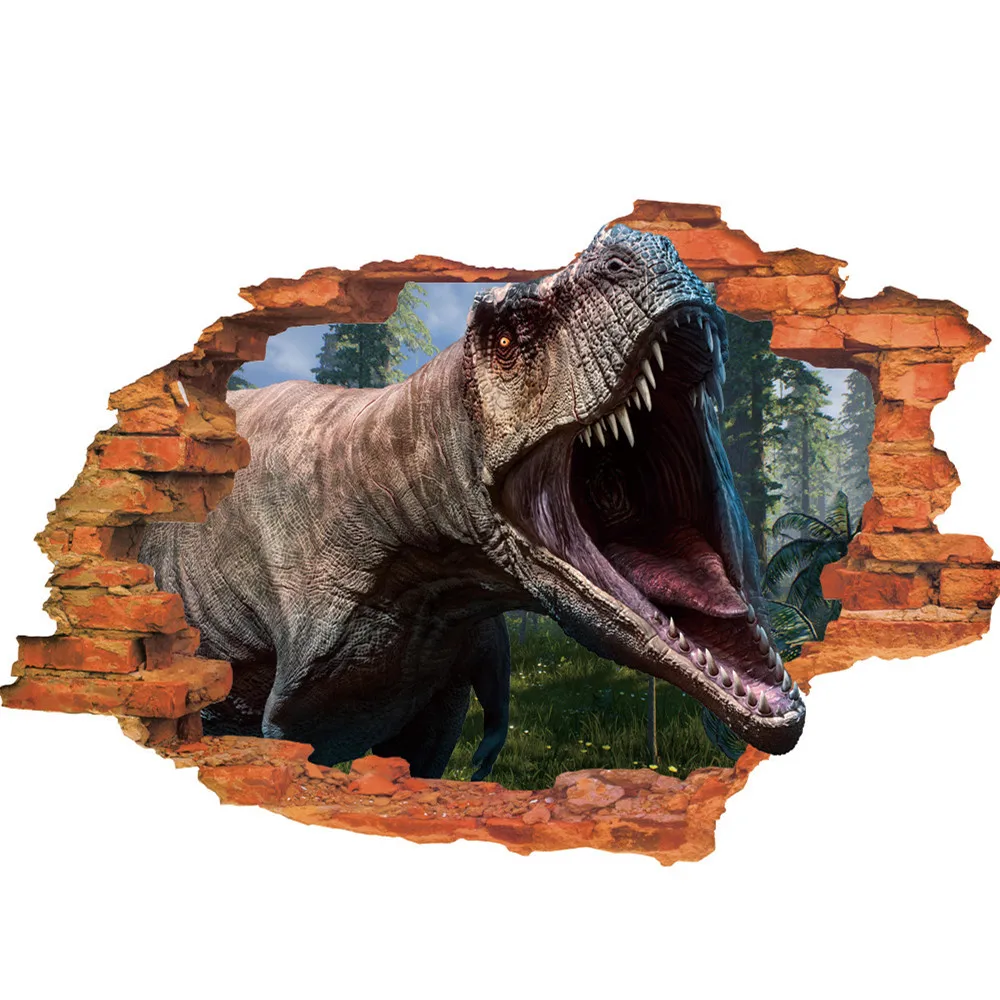 

Home Decor Stickers 3D Three-dimensional Forest Dinosaur Wall Sticker Living Room Bedroom Children's Room Decoration Accessories