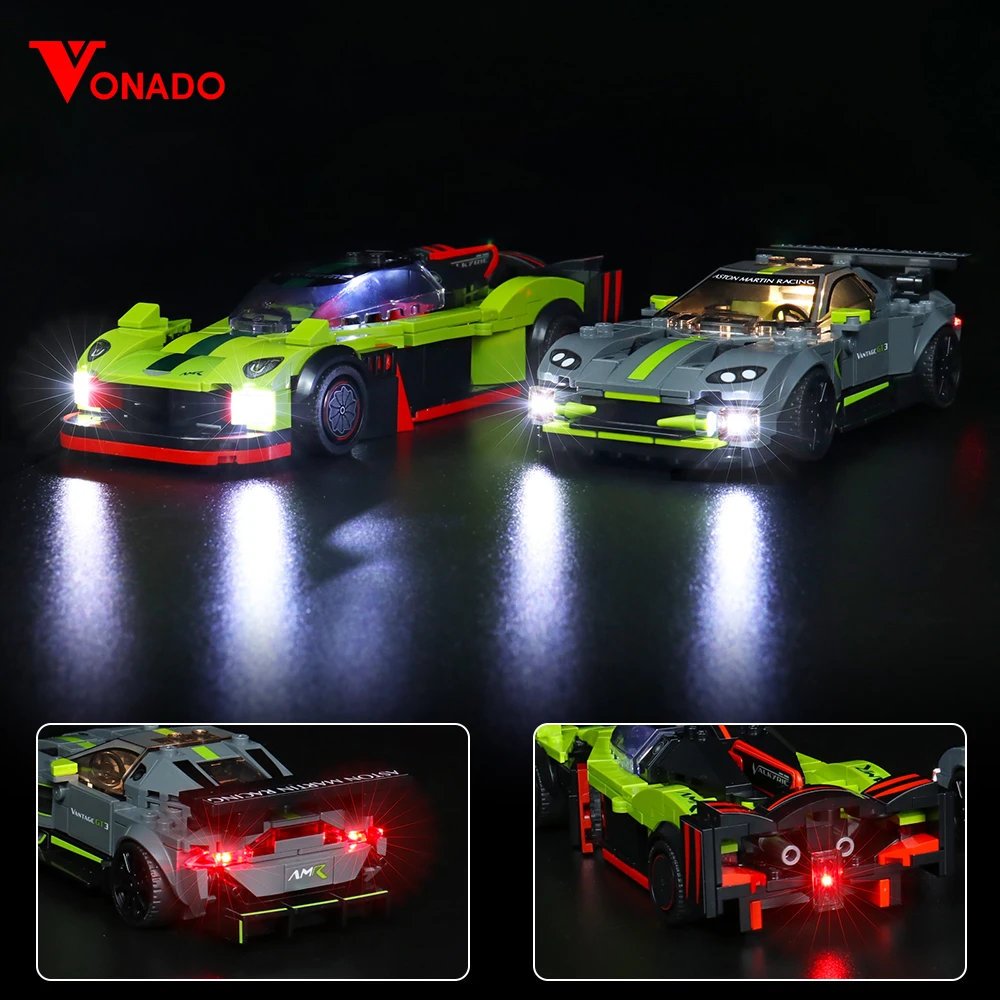

VONADO LED Light Set For Speed Champions 76910 Aston Valkyrie AMR Pro and Martin Vantage GT3 Only Lighting Kit No Model
