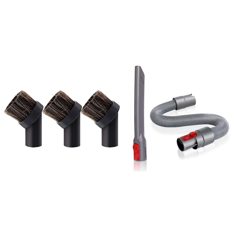 

2 комплекта деталей для пылесоса: 1 набор щетинок из мягкой конского волоса и 1 набор удлинительных шлангов