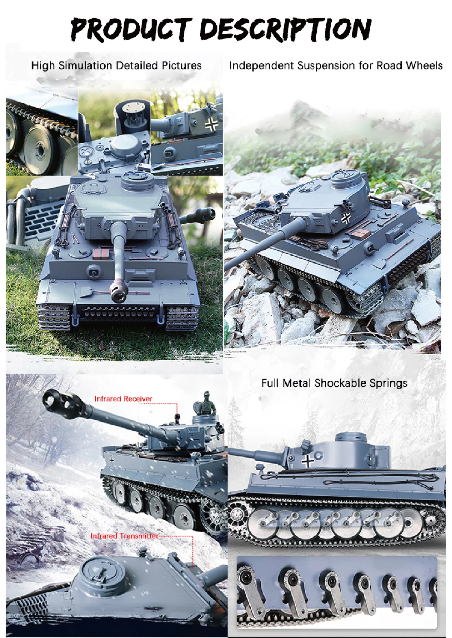 Новая версия 1:16 радиоуправляемые танки инфракрасная система битвы