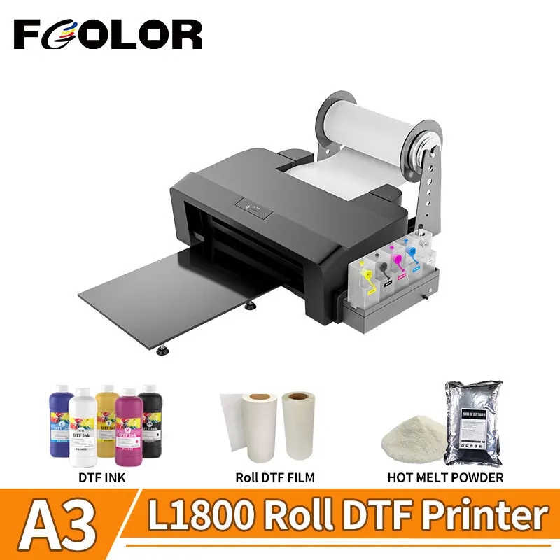

Fcolor L1800 DTF Printer A3 DTF T shirt Transfer Printer with Roll Feeder Directly to DTF Film DTF L1800 A3 Printing Machine