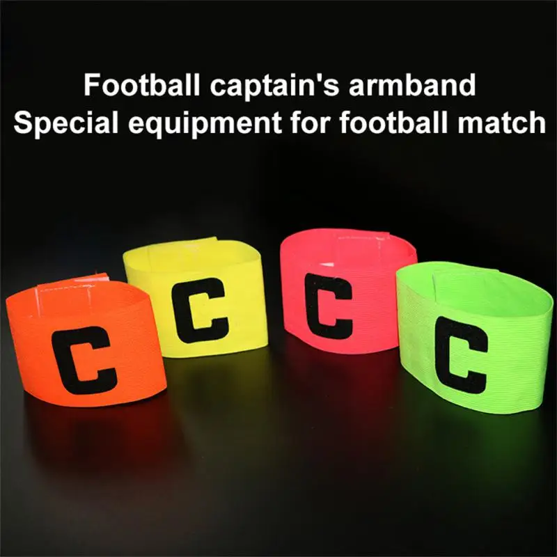 

C-shaped Logo Football Captain Armband Elastic Tape Wound Armband Adjustable Football Training Anti-drop Soccer Armband Special