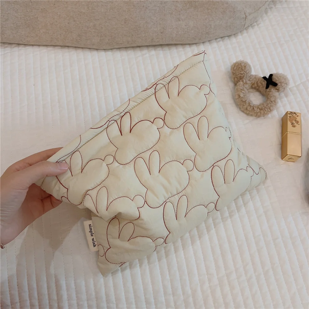 

Cotton Cartoon Rabbit Cosmetic Bags for Women Storage Makeup Bag Neceser Organizer Travel Toiletry Bags Pencil Case косметичка