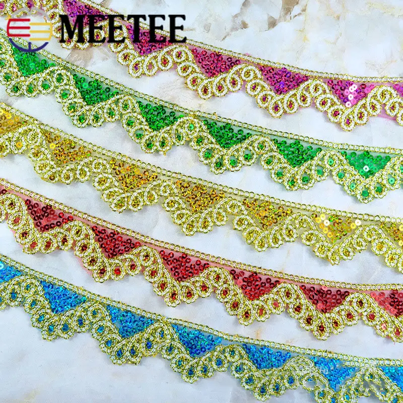 

4/9 метров Meetee 45 мм вышивка блестками кружевная отделка этнический макраме домашний текстиль занавески декоративная лента DIY Швейные аксессуары