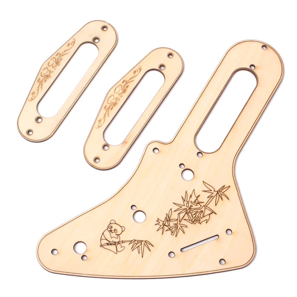 

Guitar Single Coil Pickup Mounting Ring, Maple with carved flowers