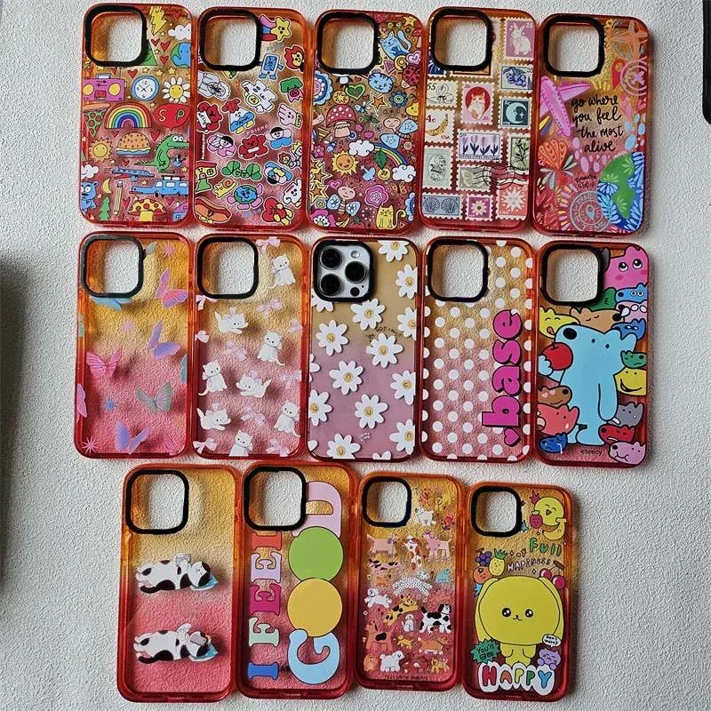 Акриловый чехол для телефона с рисунком оранжевого персика и градиентной рамкой