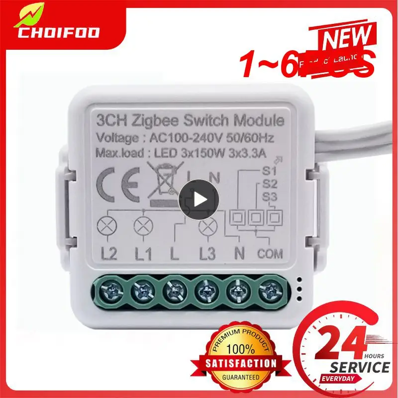 

1~6PCS Tuya Smart ZigBee 3.0 Switch Module 10A Smart Home DIY Breaker 1 2 3 4 Gang Supports 2 Way Control Works with Alexa