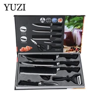yuzi kitchen knives 6pcs set stainless steel chef knife set vegetable cleaver knife slicing utility knife peel scissors tool