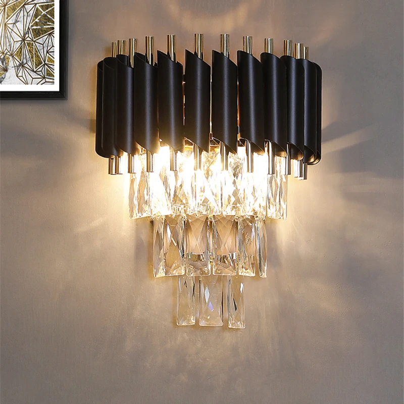 

LED Wall Sconces Lighting Bedroom Living Room Crystal Wall Lamp AC90-260V Bedside Decor Wall Light Fixture