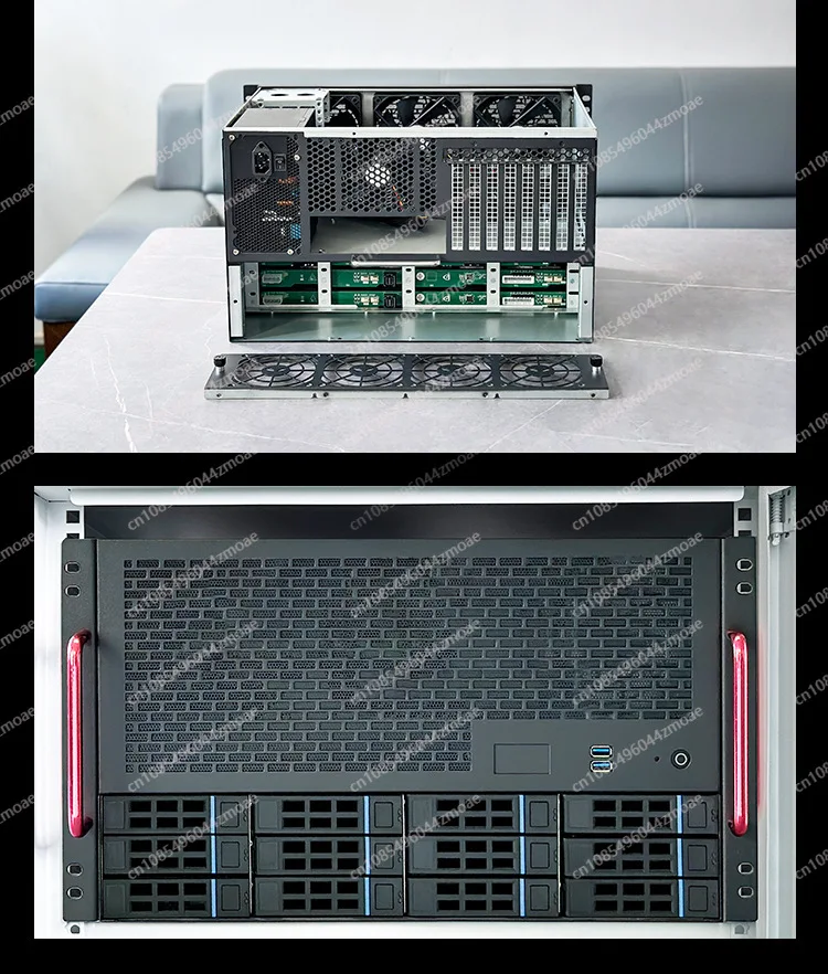 Серверный корпус 4U на 12 дисков с 8 полноразмерными слотами PCIe, поддержкой материнских плат ATX и блоков питания, корпус для корпоративного NAS-хранилища (art.: 3920d94d9442d) - 3920d94d9442d