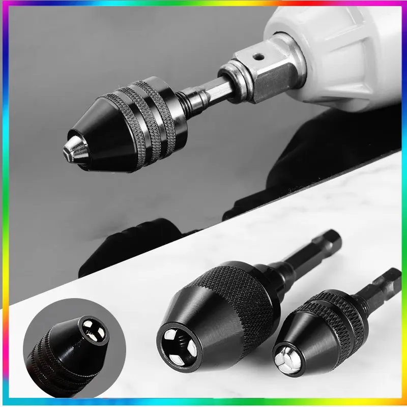 

Drill Chuck Keyless Impact Driver Adaptor Screwdriver Head Micro Motor Clamping Hex Shank Mini Chucks