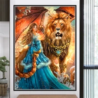 artwork beauty and tiger diy 5d diamond painting full drill square embroidery mosaic art picture of rhinestones home decor gifts