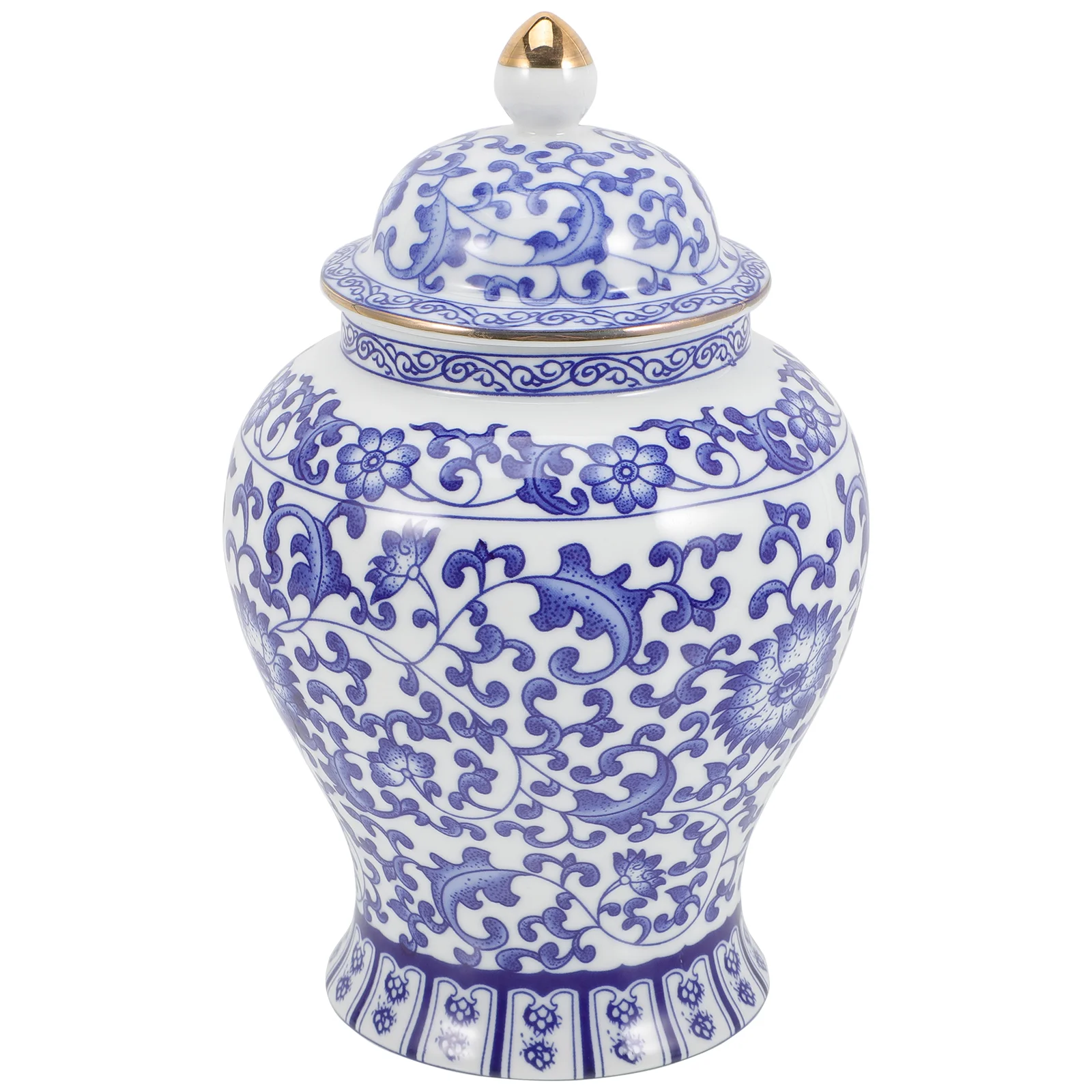 

Tea Jar Storage Canister Ceramic Porcelain Gingerblue White Vase Can Loose Temple Chinoiserie Container Flower Sugarcookie