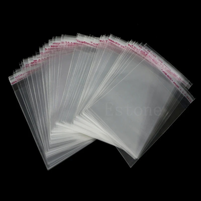 

100ps Clear Self Adhesive Lots DIY Jewelry Seal Plastic Bags 8x12cm 3.1"x4.7"