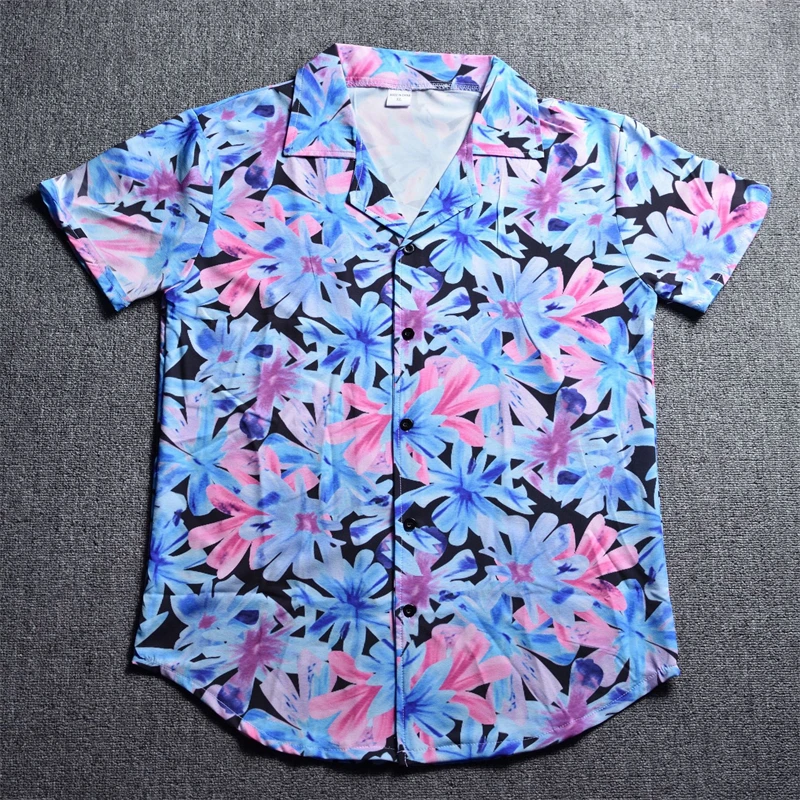 Summer New 2022 Hawaiian Casual Men's Shirts Fashion Personality 3D Digital Printing Streetwear Trend Short Sleeve Tops