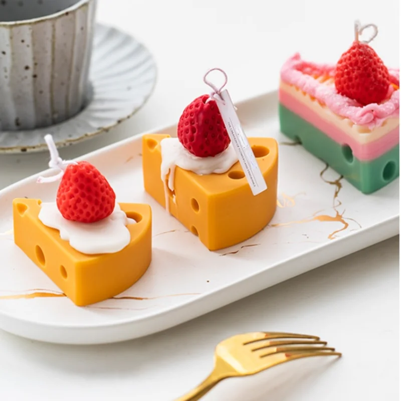 

Cheese Decorated Cake Silicone Candle Mold DIY Candle Making Chocolate Resin Soap Mold Christmas Gifts Craft Supplies Home Decor