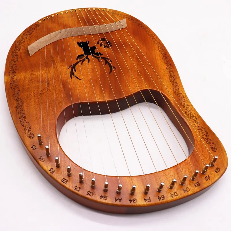 Miniature Wooden Lyre Harp 16 String Women Chinese Design Lyre Harp String Instrument Mahogany Estrumento Musical Music Supplies enlarge