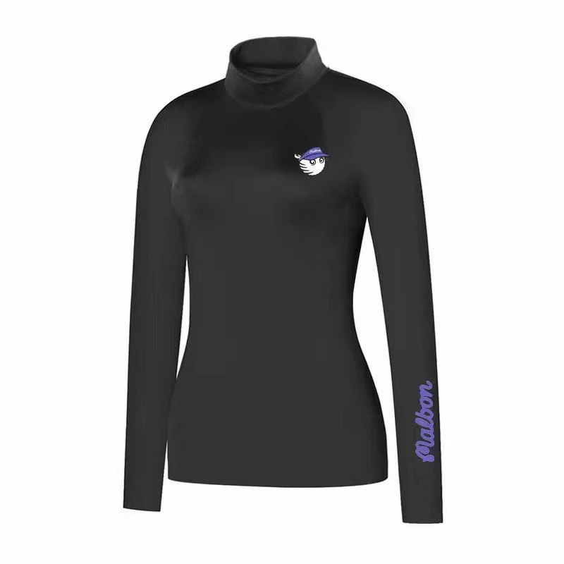 

2023 new fall and winter golf women's plus velvet bottoming clothes stretch warm slim fit hundred long-sleeved T-shirt