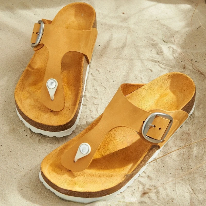 

Сандалии KA932 мужские из экокожи, однотонные босоножки на плоской подошве, простая дышащая нескользящая обувь для отдыха и пляжа