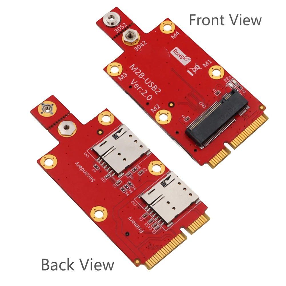 

Конвертер M2 в Mini PCIE, переходная карта с двумя слотами для SIM-карт NANO, адаптер M.2 Key B-Mini PCI-E поддерживает 3G/4G/Φ