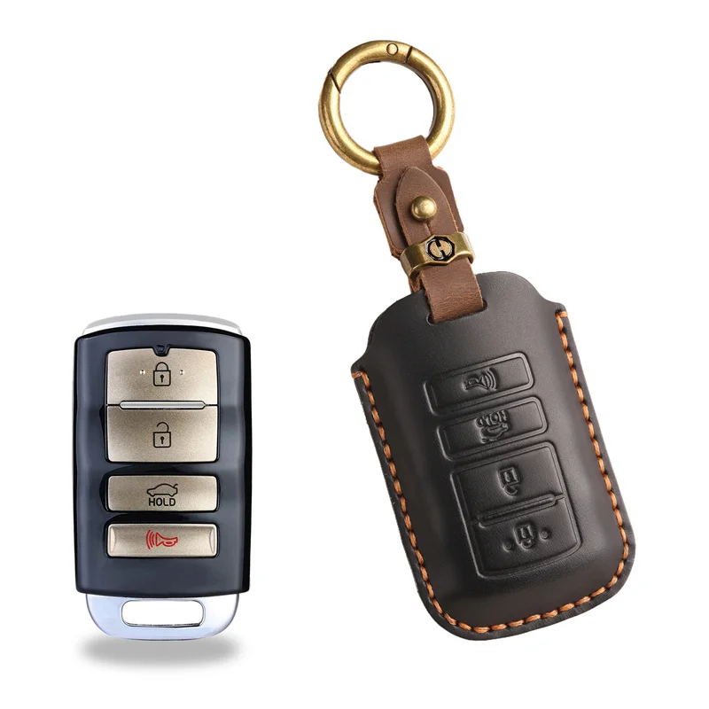 

Новый кожаный чехол для ключей от автомобиля, брелок-держатель для KIA Cadenza Sorento K3 K5 K7 K900 Quoris Protector 2016, сумка, аксессуары