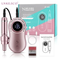 lnkerco 35000rpm nail drill machine 2600mah rechargeable nail tool for manicure portable lcd nail drill milling machine